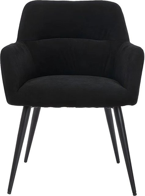 Vente-unique Stuhl Heka Schwarz aus Stoff und Metall Breite: 59,5 cm - Bild 1
