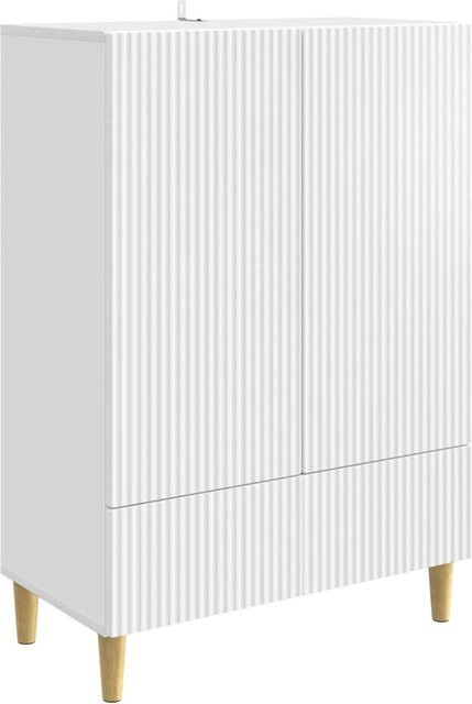 vidaXL Sideboard modern mit Schubladen in Weiß aus Holzwerkstoff, B/T/H: 66 x 34,5 x 95 cm - Bild 1