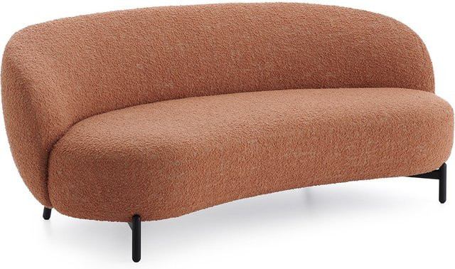 Kartell Lunam Sofa Curly mit Bouclé-Bezug in Pink oder Orange und Metallgestell - Bild 1