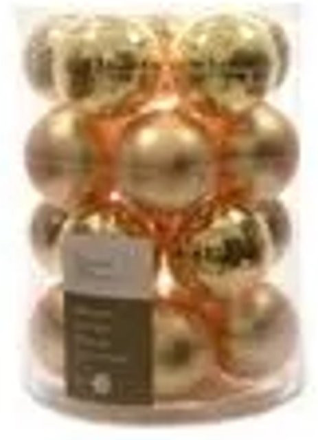 Kaemingk Weihnachtsbaumkugeln aus Glas in Hellgold, 20 Stück, Durchmesser: 6 cm, glänzend und matt - Bild 1