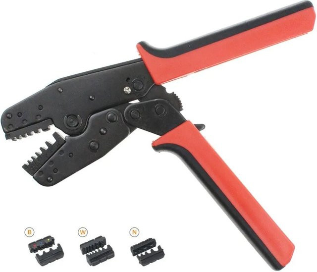Skeyo Universelle Crimpzange LAS-005 in Rot mit zwei Matrizensätzen zur Energieeinsparung - Bild 1