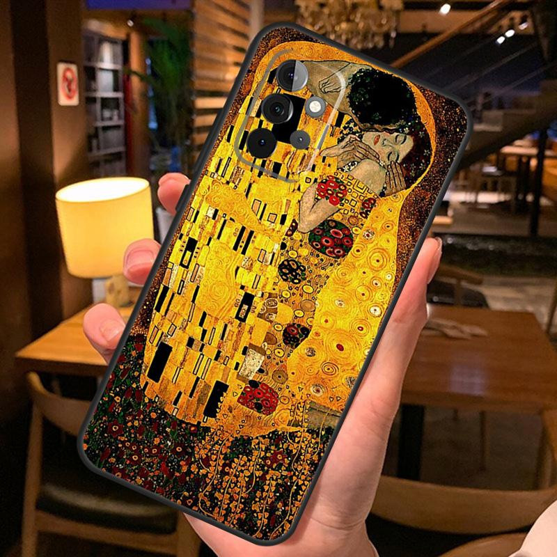 Samsung Galaxy Handyhülle mit Klimt Sternennacht Kuss Motiv in Multicolour für verschiedene Samsung Galaxy Modelle wie A56 A36 A55 A54 A35 A34 A16 A15 A14 A13 A12 A06 A53 A33 A32 A26 A52 A35 A15 A14 A06 - Bild 1
