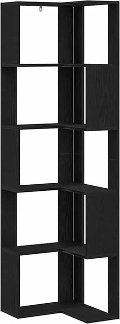 vidaXL Bücherregal in Schwarz und Eichen-Optik, modernes Standregal für Wohnzimmer, Büro oder Schlafzimmer, B/T/H: 50 x 50 x 179 cm - Bild 1