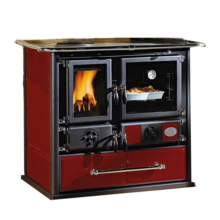 La Nordica Holzherd Rosa in Bordeauxrot und Anthrazit mit Keramikkacheln 8,4 kW - Bild 2