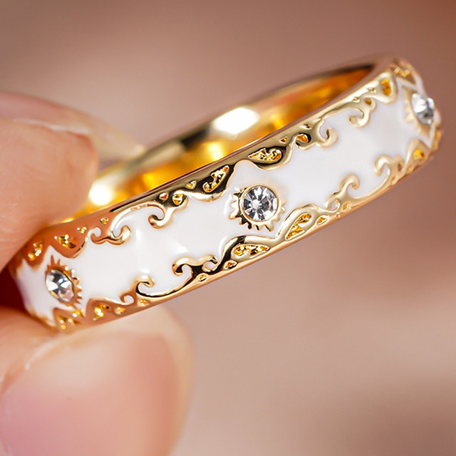Huitan Ringe, Gold, Zirkonia, Damen - Bild 1