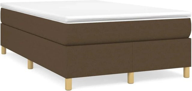 vidaXL Boxspringbett in Dunkelbraun mit Stoffbezug, B/T/H: 120 x 200 x 35 cm - Bild 1