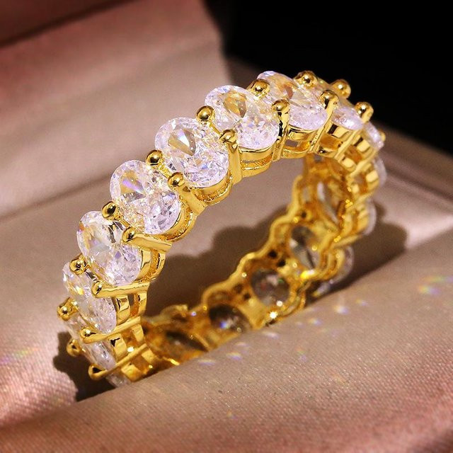 YIRAN Ring, Kupfer, 14K Roségold plattiert, Weißer Zirkon, Damen - Bild 1