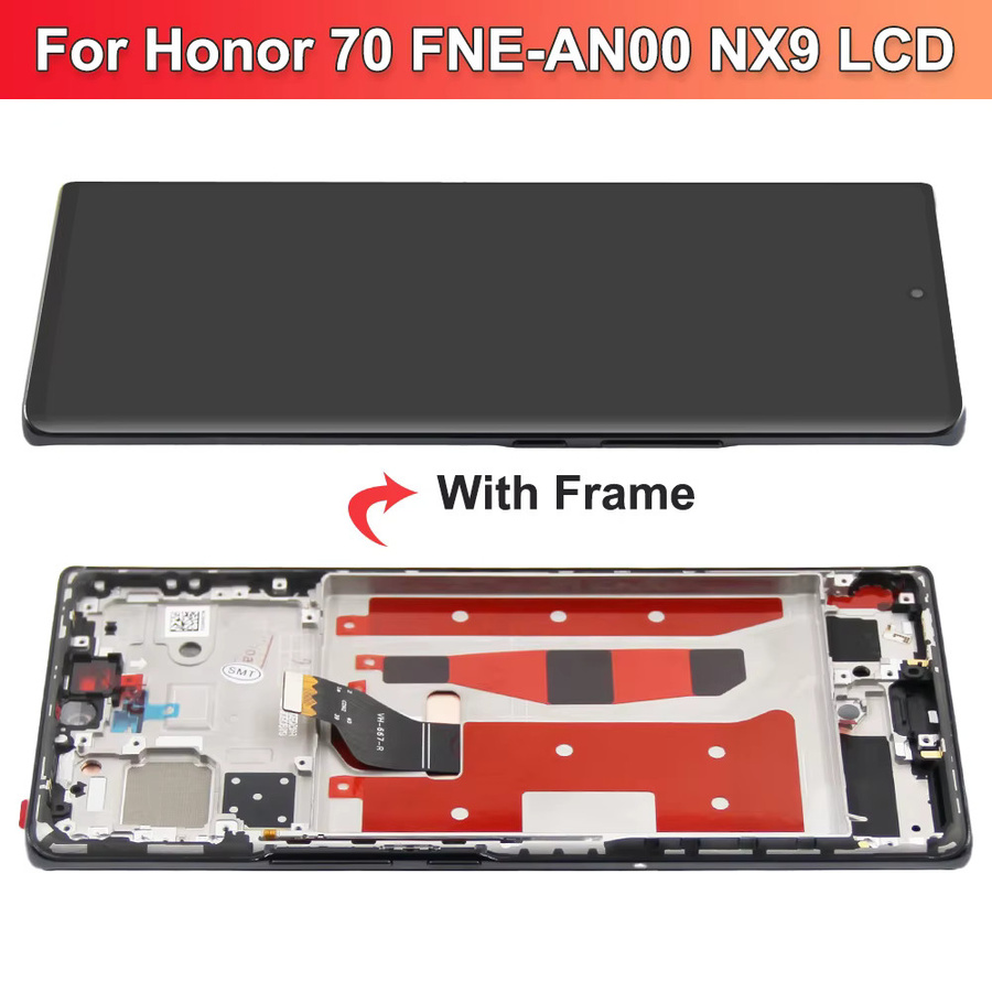 Honor 70 LCD Display Touchscreen Digitizer Montage Ersatz mit Rahmen in Schwarz - Bild 3