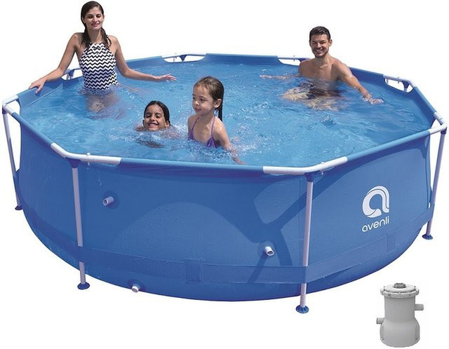 Aufstellpool Sirocco von 55 AVENLI in Blau mit Filter und Stahlrahmen, Durchmesser: 360 cm, Höhe: 76 cm - Bild 1