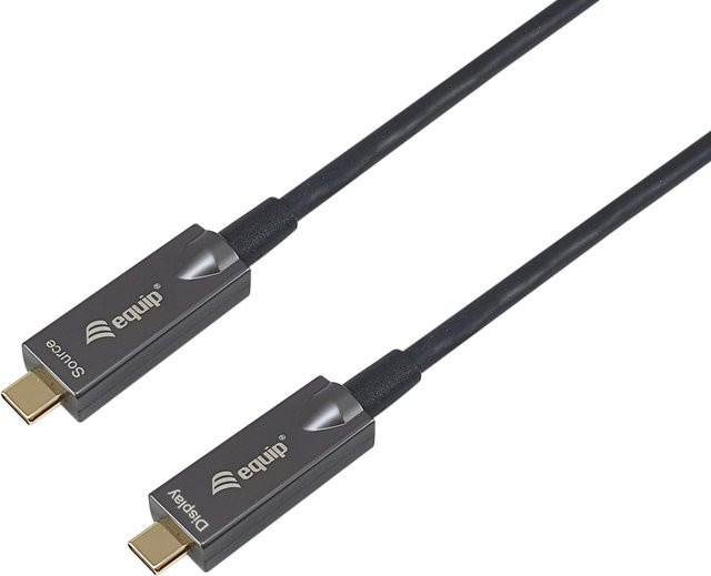 Equip USB-C Aktives Optisches Datenkabel in Schwarz, M/M, 5,0 m, 4K/60Hz, 10Gbps, PD 60W - Bild 1