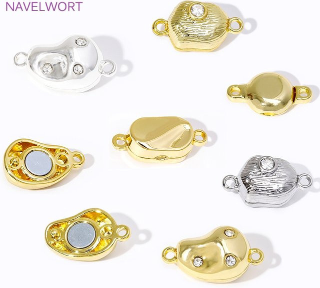 Magnetverschlüsse 18K vergoldet, Messing, für Armbänder und Halsketten - Bild 1
