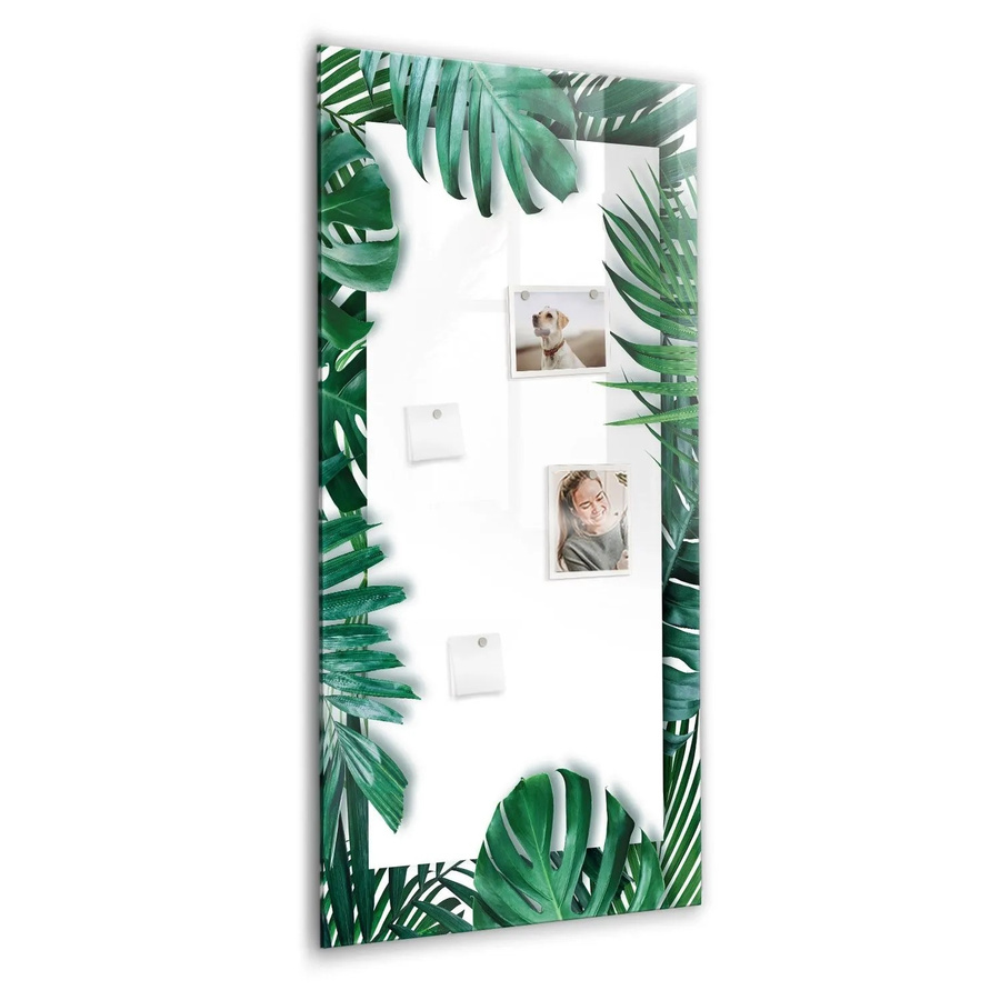 Tulup Magnettafel aus Glas mit Monstera Rahmen, Farbe Schwarz, B/H: 60 x 120 cm - Bild 2