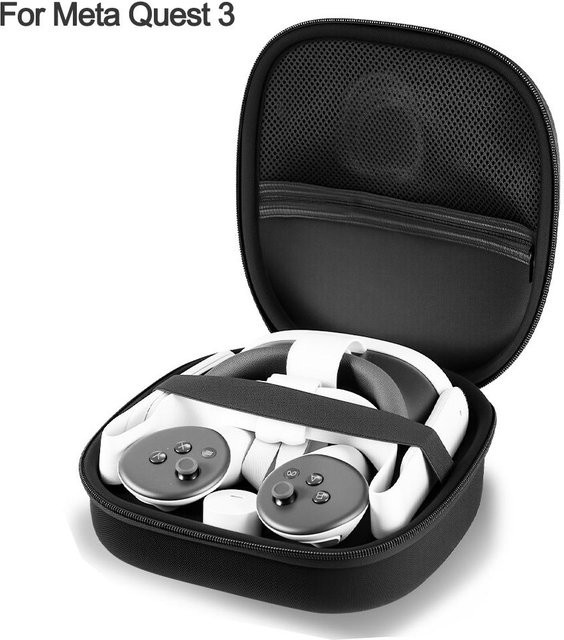 Aufbewahrungstasche für Meta Quest 3 VR-Headset Zubehör in Schwarz - Bild 1