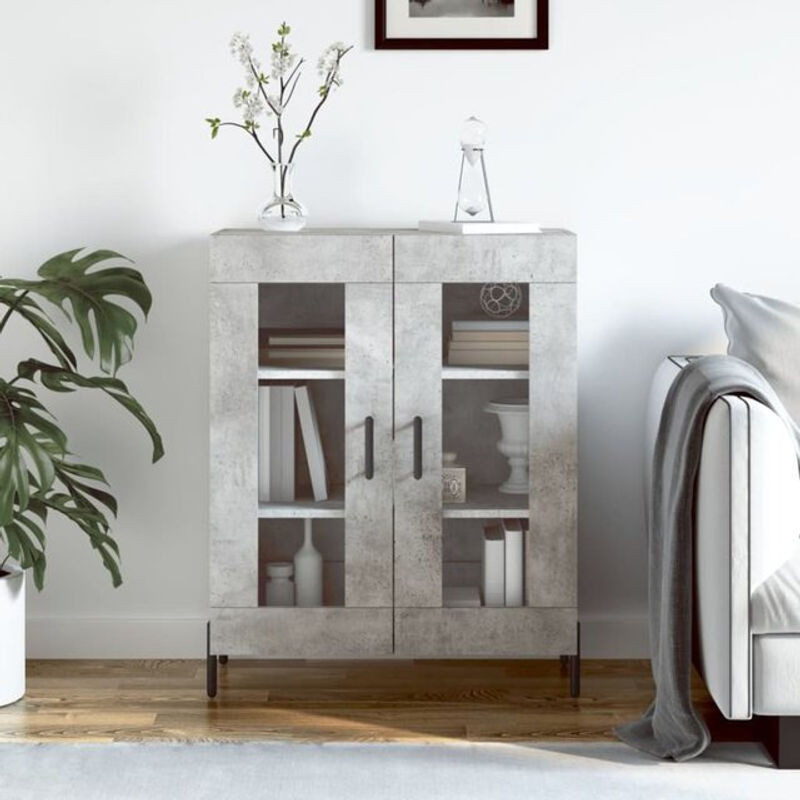Modernes Sideboard Vidaxl in Grau aus Holzwerkstoff und Metall, B/T/H: 69,5 x 34 x 90 cm - Bild 1