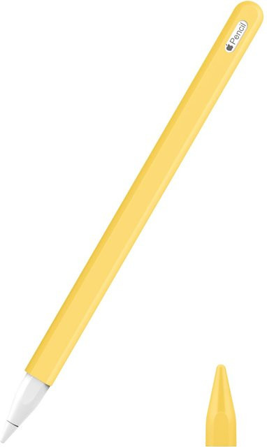 Silikonhülle mit Schutzkappe für Apple Pencil 2. Generation in Gelb - Bild 1