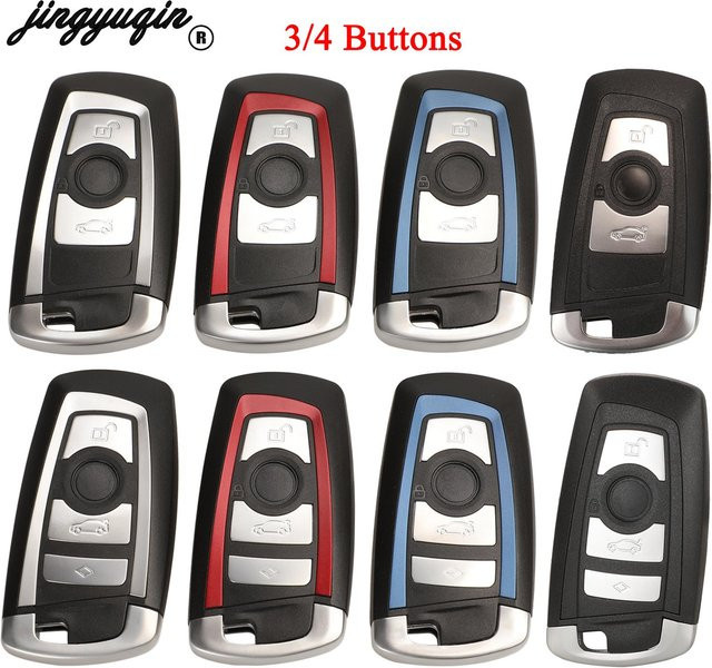 Jingyuqin Smart Remote Key Shell für BMW 3 5 7 Serie X5 X6 F20 F22 F30 CAS4 FEM, Schwarz - Bild 1