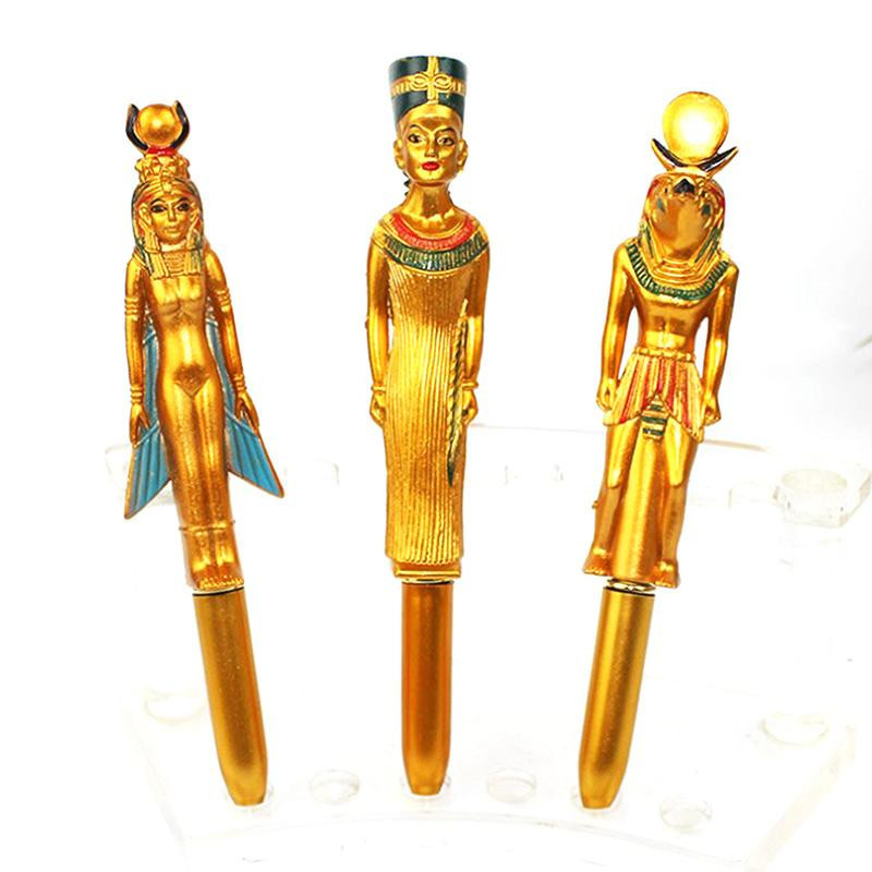 3er Set Pharao Kugelschreiber in Gold mit kreativem Design für Studenten und Handwerk - Bild 2