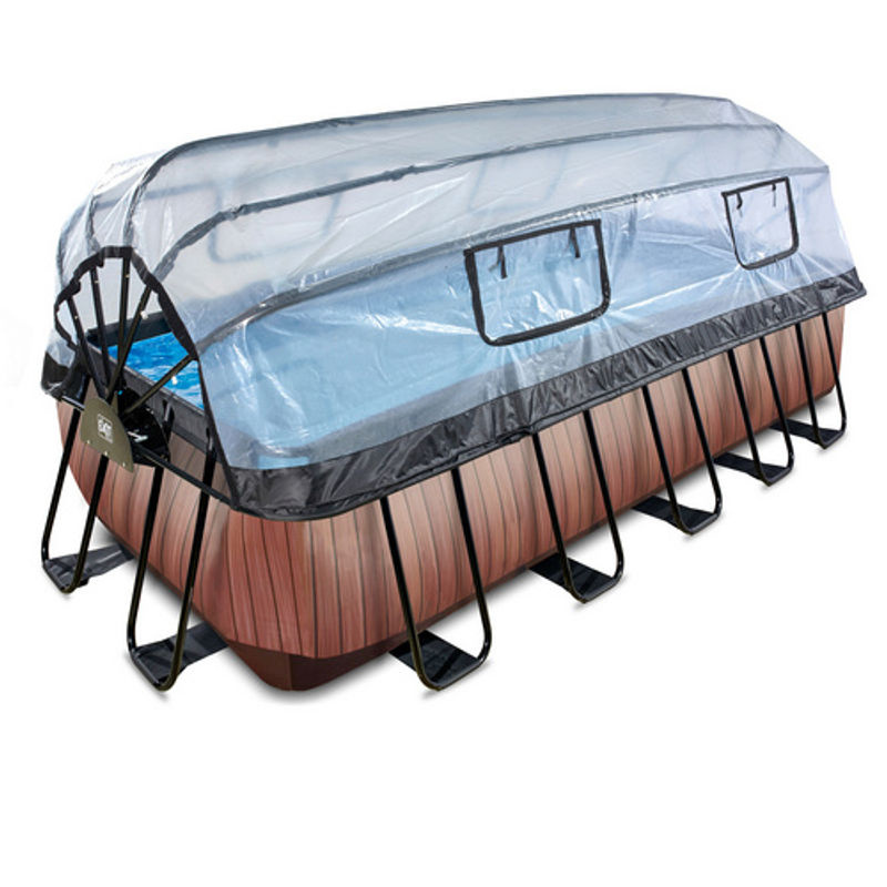 EXIT Wood Pool Braun mit Sandfilterpumpe, Abdeckung und Wärmepumpe B/T/H: 540 x 250 x 122 cm - Bild 2