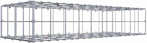 Gabiona Gabione aus Stahl mit C-Ring in Silbergrau, B/T/H: 100 x 20 x 40 cm, Maschenweite 10 x 10 cm - Bild 1