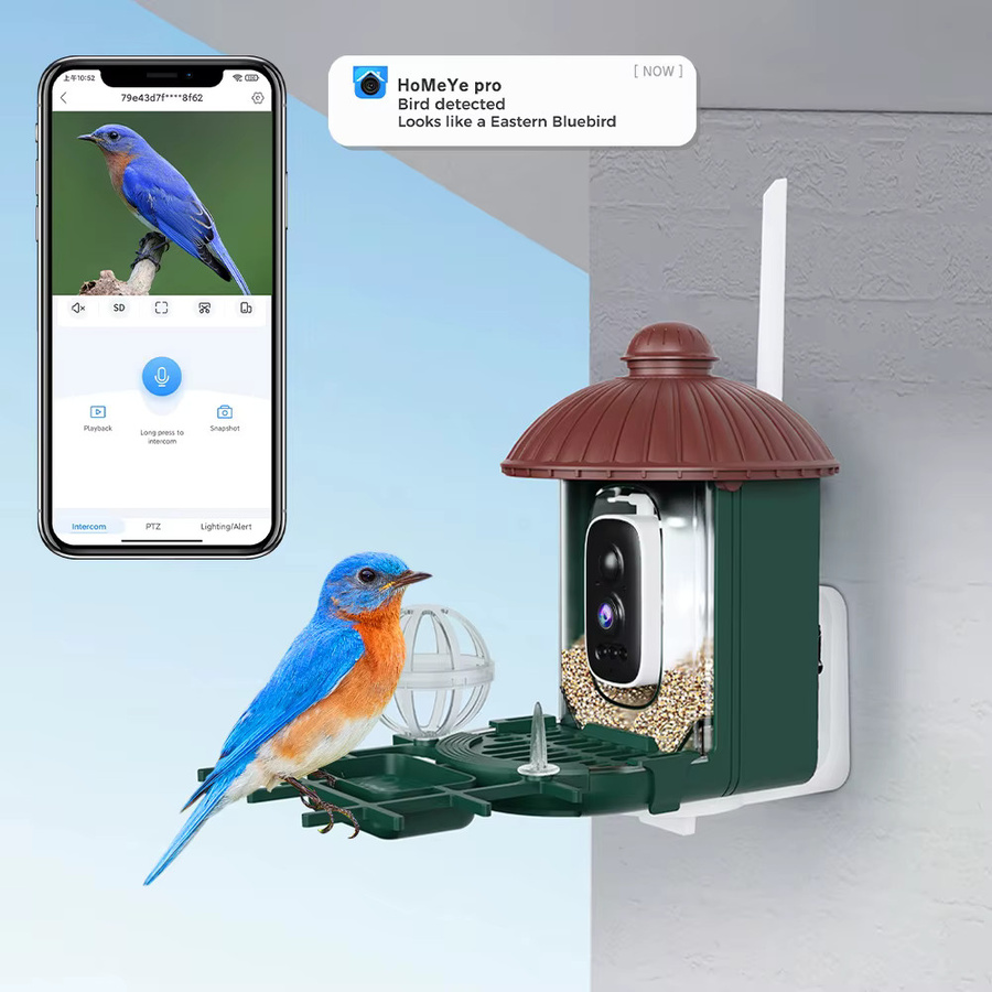 XVIM Smart Bird Feeder Kamera mit 4MP 2K HD Video, Solar Power und WiFi, Outdoor Vogelhaus mit Zwei-Wege-Audio - Bild 3