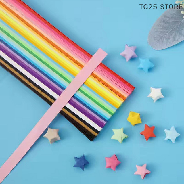 540 Blatt buntes Origami-Papier für DIY-Lucky-Stars und Kunsthandwerk in mattem Design - Bild 1