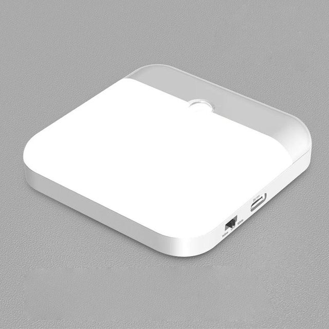 YJMP Super Lighting Quadratische LED Nachtlicht mit Bewegungssensor, USB Typ-C Aufladung, Weiß - Bild 1