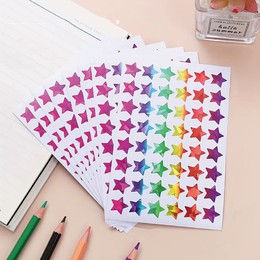 960 holografische Regenbogen-Aufkleber mit kleinen Sternen in Multicolour für Kinder, Lehrerbedarf und Schülerplaner - Bild 4