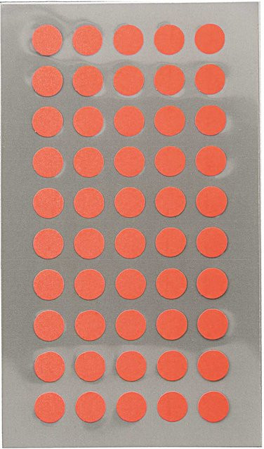 Rico Design Paper Poetry Office Sticker Punkte in Neonrot mit 8 mm Durchmesser, 4 Bogen - Bild 1