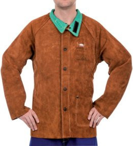 Weldas Schweißerschutz-Jacke Unisex aus Baumwolle und Leder in Braun, Größe: L - Bild 1