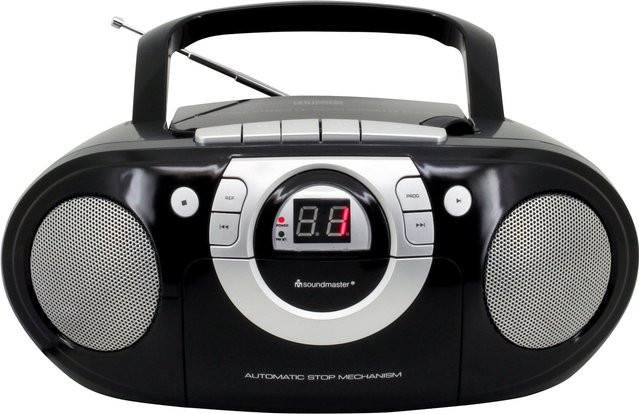 Soundmaster SCD5100SW Radio-Kassettenspieler mit CD-Player und UKW in Schwarz - Bild 3