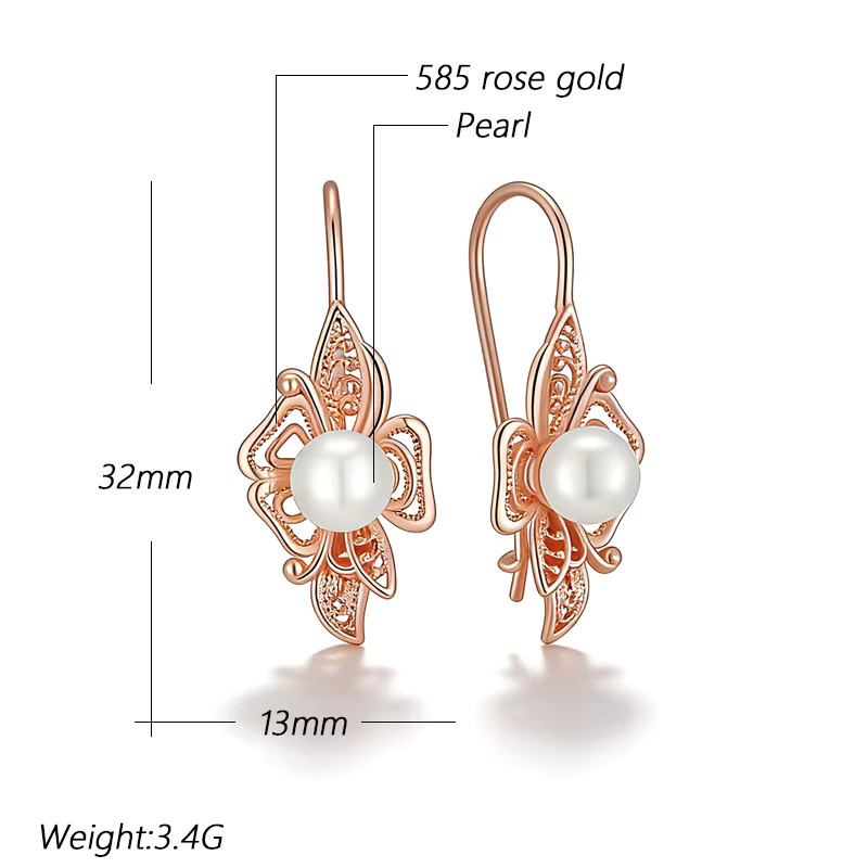 Kinel Ohrringe, 585 Roségold, Perle, Damen - Bild 2