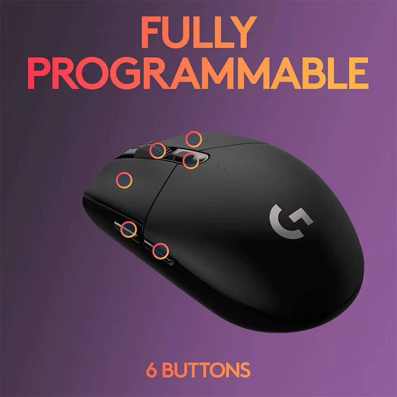 Logitech G305 LIGHTSPEED Gaming-Maus in Schwarz mit 12000 DPI HERO-Sensor und 6 programmierbaren Tasten - Bild 2