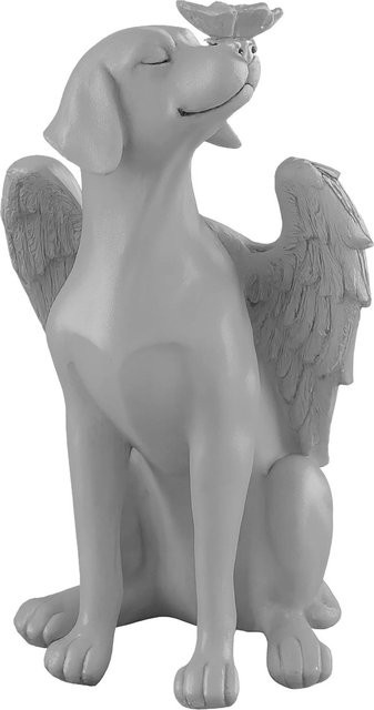 Wetterfester Grabengel für Hunde von Relaxdays aus Polyresin in Grau, Höhe: 20 cm, Breite: 11 cm, Tiefe: 11 cm - Bild 1