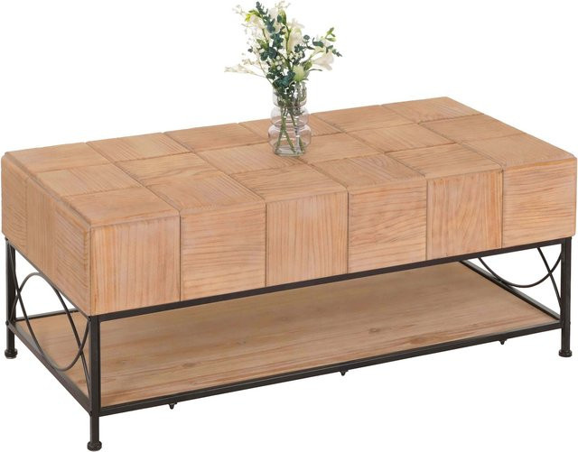 MCW Couchtisch N30 in Braun aus Massiv-Holz und MDF, rustikaler Wohnzimmertisch, B/T/H: 120 x 51 x 61 cm - Bild 1