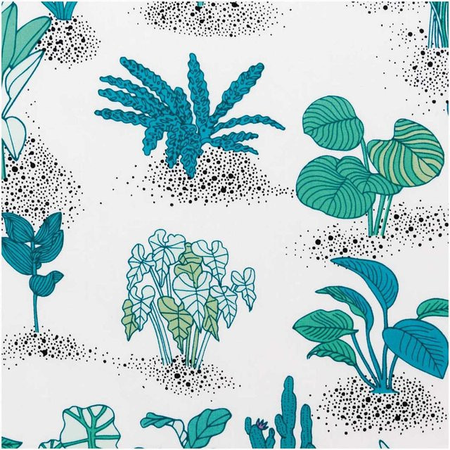 Rico Design Druckstoff Hygge Pflanzen in Hellgelb-Neon mit 140 cm Breite - Bild 1