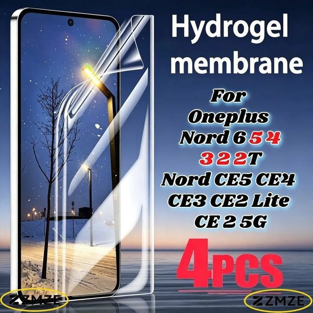 4 Stück hochauflösende Hydrogel-Displayschutzfolien für OnePlus Nord Serie, transparent - Bild 1