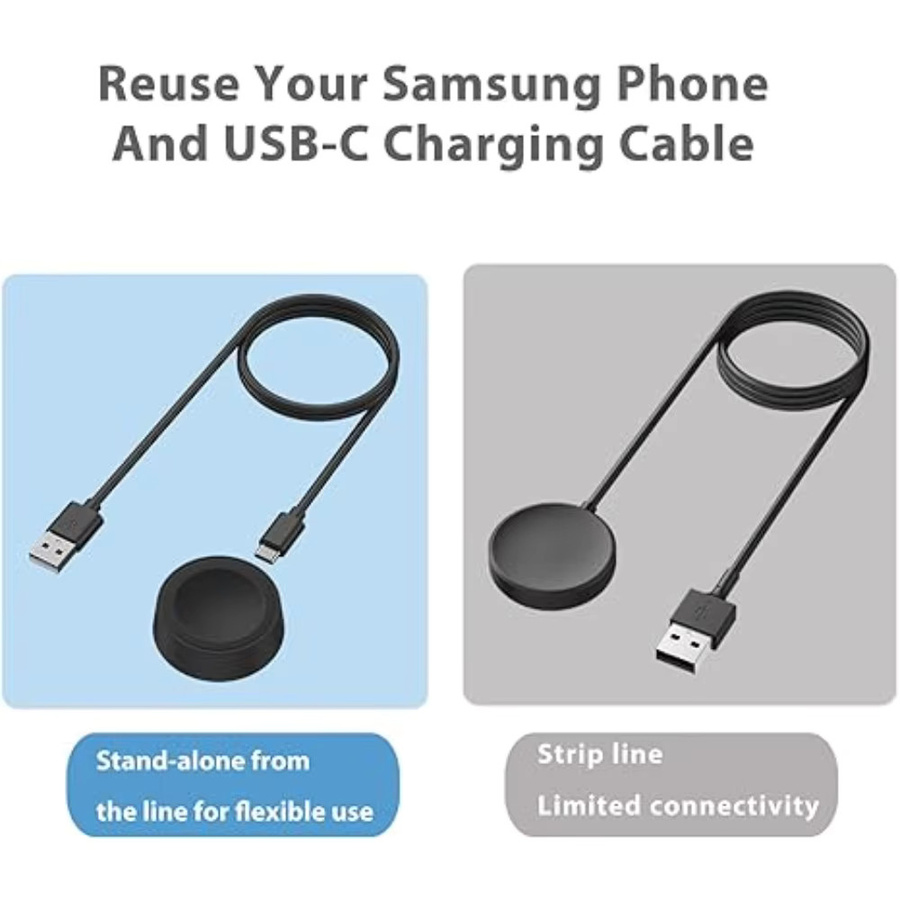 Samsung Smartwatch Ladegerät Kabel, Schwarz, USB-C - Bild 4