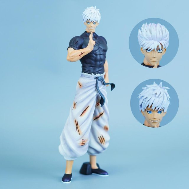 Gojo Satoru Anime Figur aus Jujutsu Kaisen, Multicolor PVC Statue als Schreibtisch-Ornament, Höhe: 23,5 cm - Bild 1