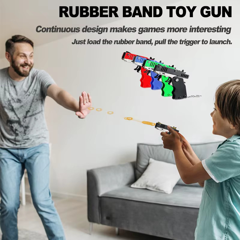 Kidsbele Gummiband-Pistole-Schlüsselanhänger, faltbares Spielzeug - Bild 5