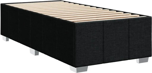 vidaXL Bettgestell ohne Matratze in Schwarz aus Stoff und Holzwerkstoff, Breite: 90 cm, Tiefe: 200 cm - Bild 1