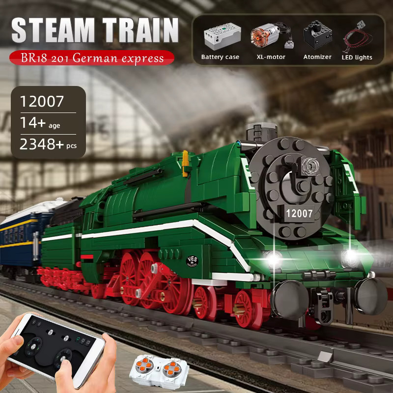 Mould King BR18 201 Deutscher Expresszug, Modellbausatz, APP- & RC-gesteuert, ab 14 Jahren - Bild 2