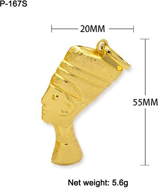 Lucky Star Jewelry Anhänger Halskette, Goldfarbe, Kupfer, Pharao Muster, Zirkon, Unisex - Bild 1