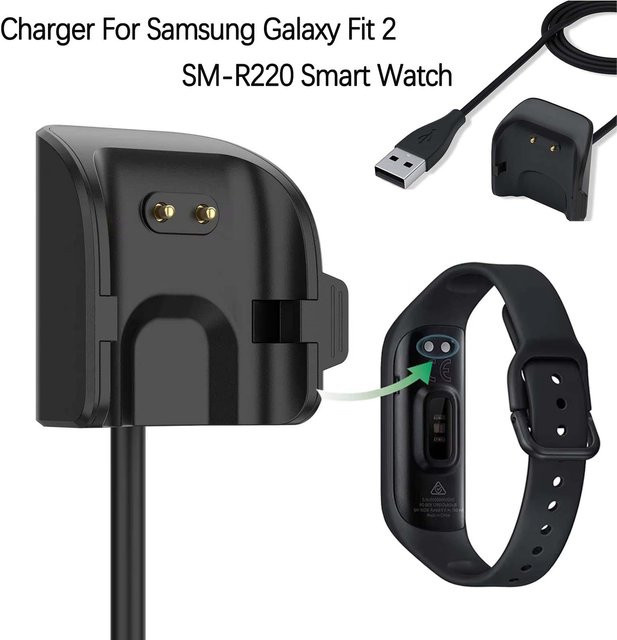 Samsung Ladegerät-Halter für Galaxy Fit 2 SM-R220 USB-Ladekabel Dockingstation in Schwarz - Bild 1