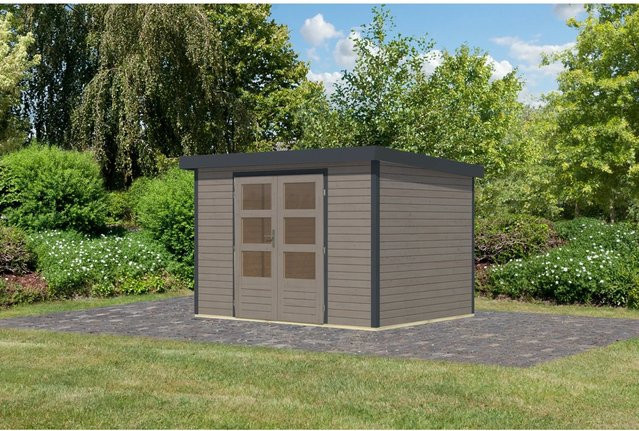 Karibu Gartenhaus Diego 4 D in Wassergrau/Anthrazit mit B/T/H: 209 x 298 x 213 cm - Bild 1