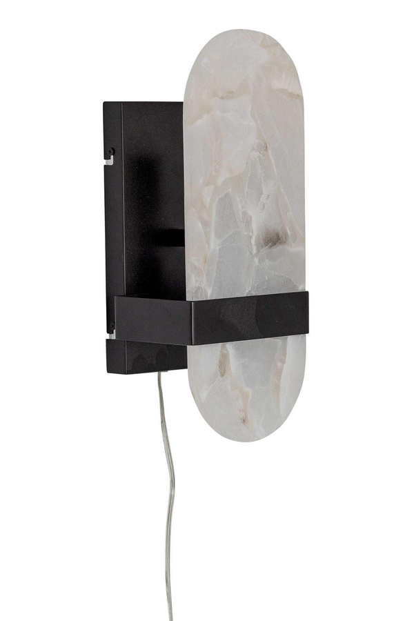 Bloomingville Wandleuchte Taco aus Alabaster in Schwarz und Weiß - Bild 1