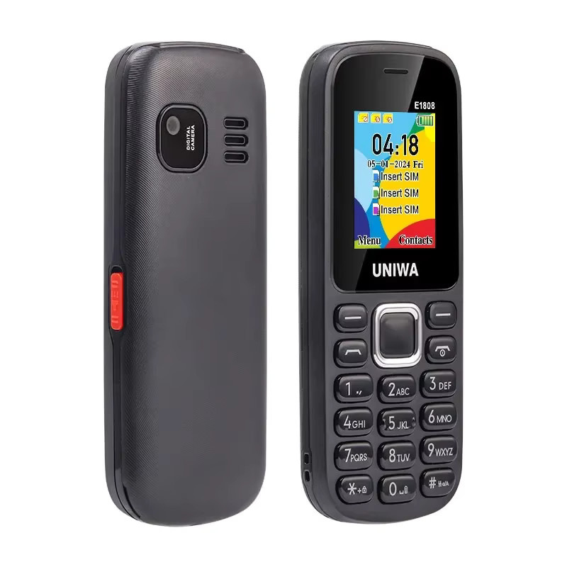 UNIWA E1808 2G Tastatur Telefon in Schwarz mit 1,77 Zoll Display und 800 mAh Akku - Bild 3