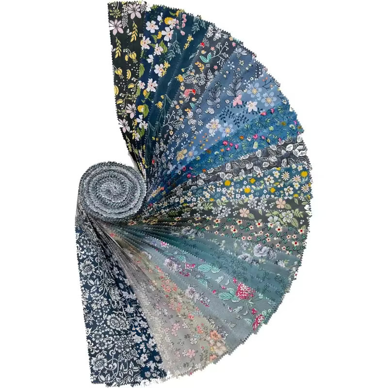 40 vorgeschnittene Stoffstreifen mit 20 verschiedenen Blumenmustern in Multicolour zum Quilten, Nähen und Scrapbooking - Bild 4