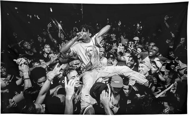Playboi Carti Live-Konzert Wandteppich von JMG Household Supplies, schwarzer Wandbehang aus Polyester mit 2D-Druck, Breite: 40 cm, Höhe: 60 cm - Bild 1