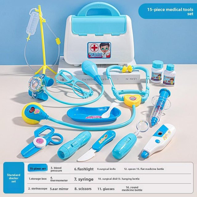 Yiran Health & Beauty Medizinisches Rollenspiel-Spielzeugset Arzt Krankenschwester Blau - Bild 1