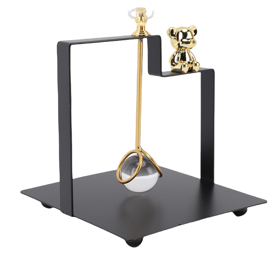 Moderner quadratischer Metall-Serviettenhalter von KONNWEI mit Bären-Dekoration in Schwarz - Bild 2